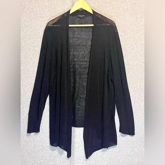 Eileen Fisher Women’s Sz 1X Black Linen Blend Cardigan Open Minimalist Casual - Picture 1 of 8